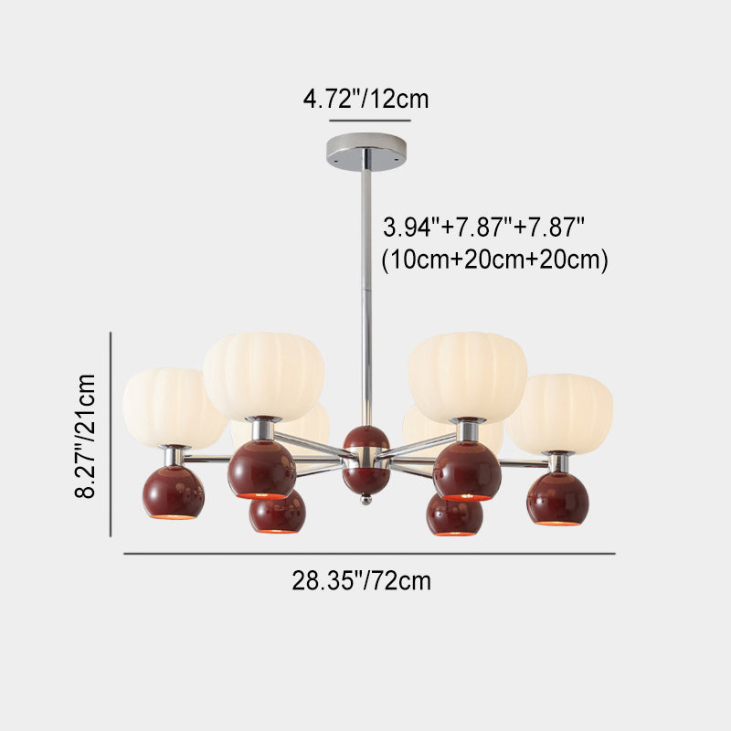 Lustre Contemporain Créatif Citrouille Orbe Fer Aluminium Acrylique 6/12/16 Lumières Pour Salon 