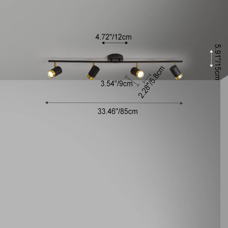Moderne kreative Acryl-Track-Spotlight LED-Deckenleuchte mit halb bündigem Einbau 