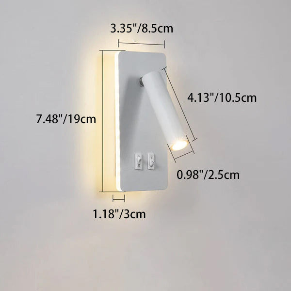 Moderner nordischer quadratischer Spot aus Eisen, drehbare LED-Lese-Wandleuchte für Wohnzimmer &amp; Schlafzimmer 