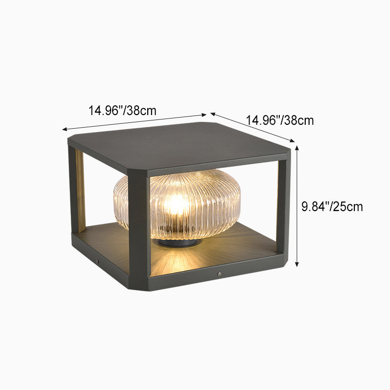 Modern Simplicity Solar étanche en acier inoxydable aluminium verre cube boule 1-lumière éclairage paysager lumière extérieure pour patio extérieur 