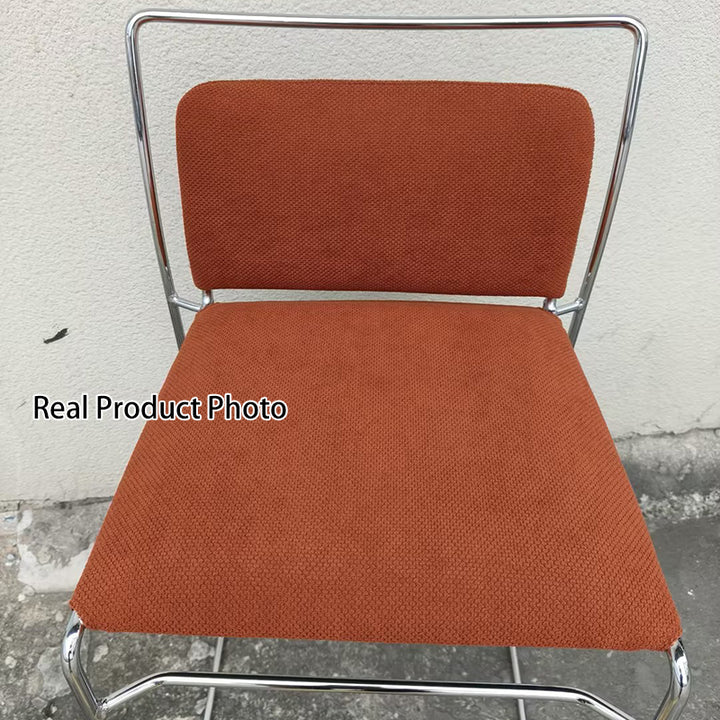 Tabouret de bar rectangulaire moderne minimaliste en coton-lin et acier avec dossier pour salle à manger et cuisine 