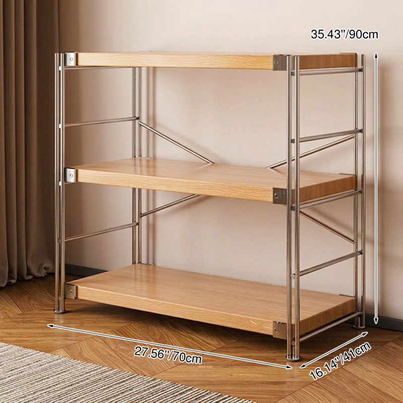 Modern Multi-Tier Storage Shelving Unit With Particleboard Shelves &amp; Carbon Steel Frame - Open Storage Shelf For Living Room, Bedroom &amp; Home Office