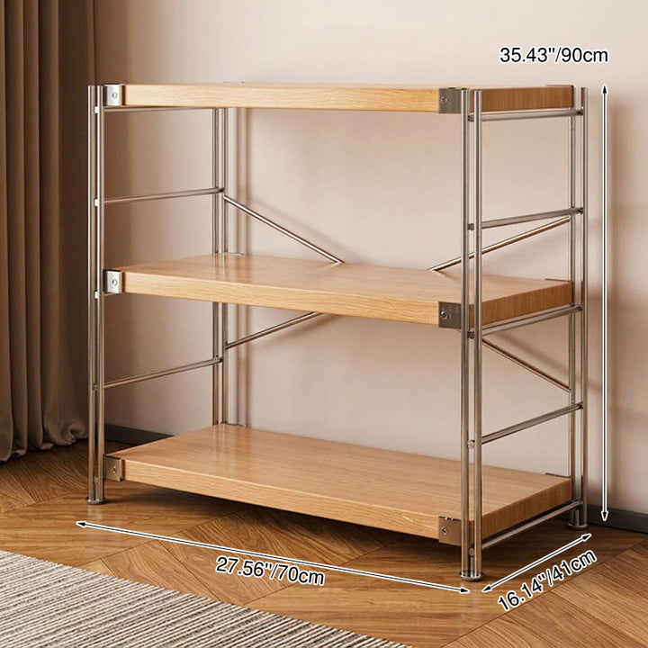 Modern Multi-Tier Storage Shelving Unit With Particleboard Shelves &amp; Carbon Steel Frame - Open Storage Shelf For Living Room, Bedroom &amp; Home Office