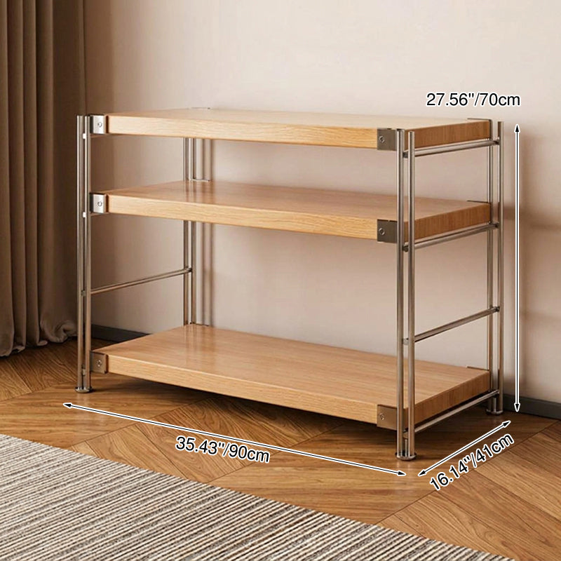 Modern Multi-Tier Storage Shelving Unit With Particleboard Shelves &amp; Carbon Steel Frame - Open Storage Shelf For Living Room, Bedroom &amp; Home Office