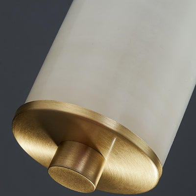 Moderne minimalistische Zylinder Kupfer Jade LED Pendelleuchte für Schlafzimmer 