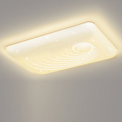 Moderne minimalistische Creme Rechteck Eisen PVC LED Unterputz Deckenleuchte für Wohnzimmer 