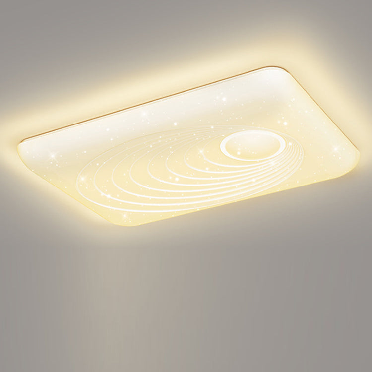 Moderne minimalistische Creme Rechteck Eisen PVC LED Unterputz Deckenleuchte für Wohnzimmer 
