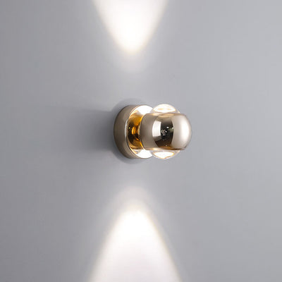 Contemporary Nordic Aluminum Semicircle Up And Down Luminous LED Spotlight Wall Sconce Lamp For Bedroom