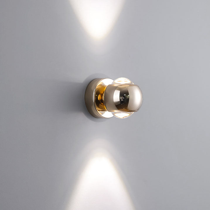 Contemporary Nordic Aluminum Semicircle Up And Down Luminous LED Spotlight Wall Sconce Lamp For Bedroom