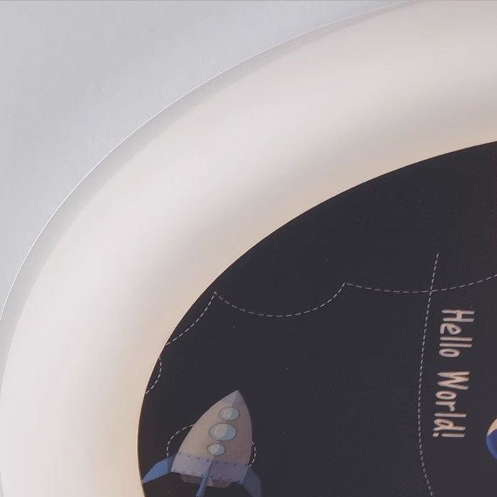 Zeitgenössische nordische Hardware Runde Planet Cartoon LED Deckenleuchte für Schlafzimmer 