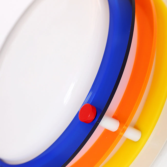 Moderne minimalistische bunte Eisen-Acryl-Disc Splicing LED Unterputz-Deckenleuchte für Schlafzimmer 