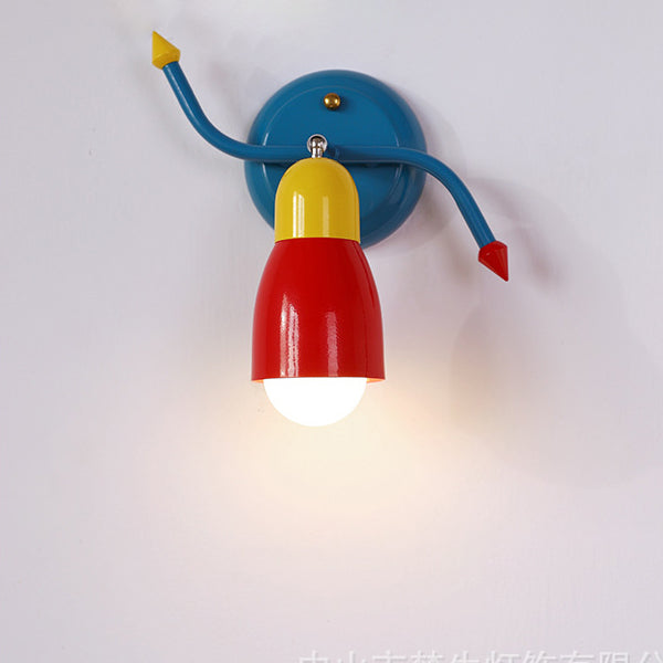 Aplique de pared con brazo oscilante de hierro creativo contemporáneo de 1 luz para dormitorio 