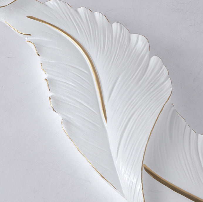Lámpara de pared impermeable LED de resina creativa contemporánea con imitación de pluma de pavo real para sala de estar 