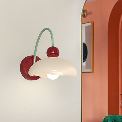Lámpara de Aplique de Pared de 1 Luz de Vidrio de Hierro Esférico Minimalista Moderno para Dormitorio 