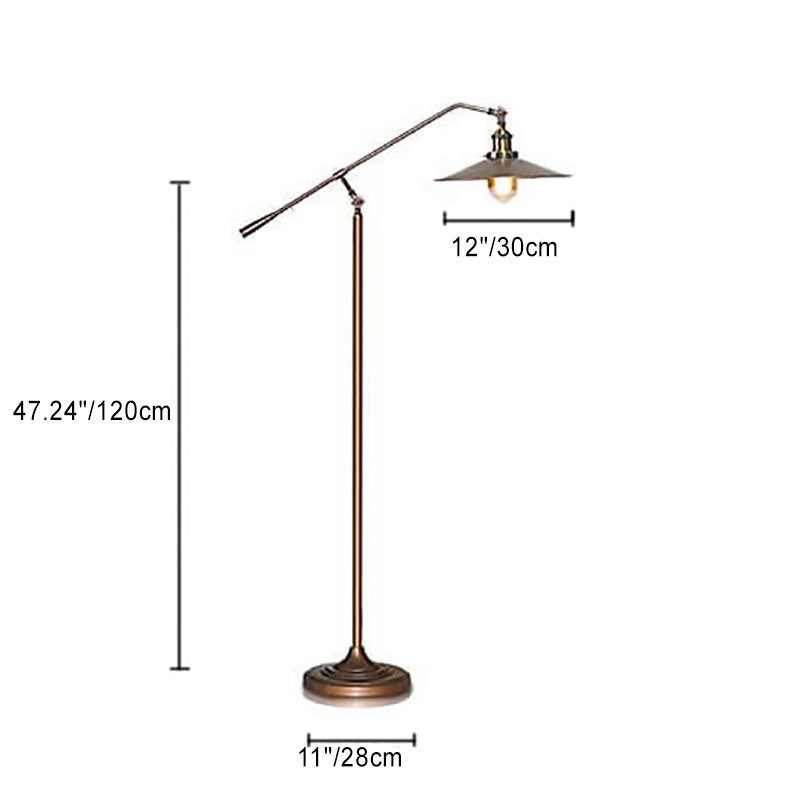 Industrielle 1-flammige Steharm-Stehlampen aus Bronze 