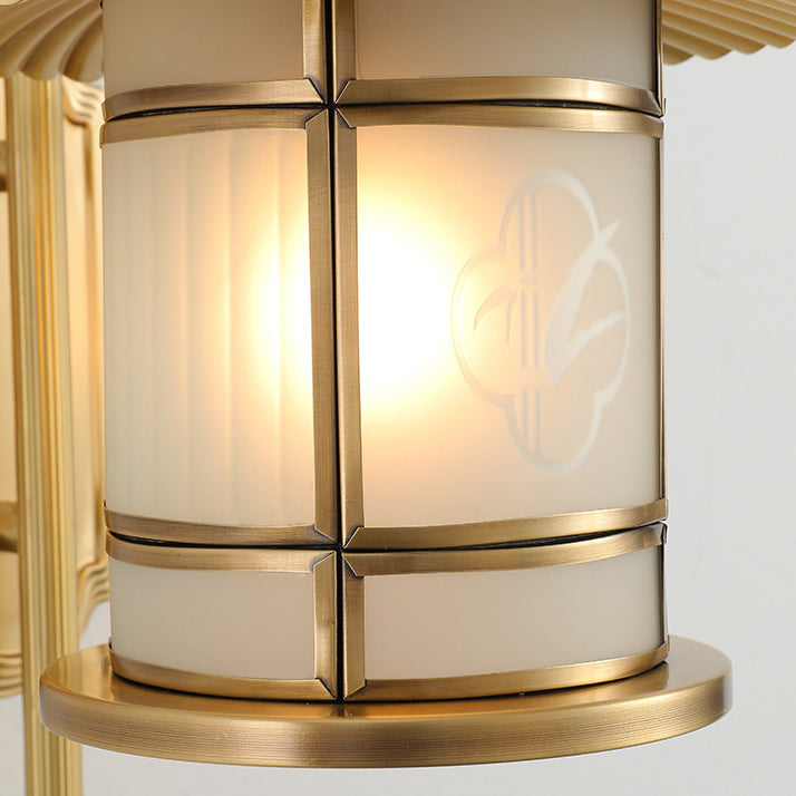 Traditionelle chinesische Kupferlaternen-Design 1-flammige Wandleuchte für den Flur 