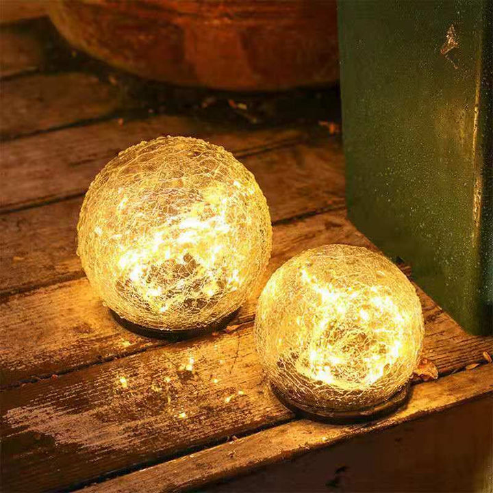 Éclairage paysager LED à énergie solaire étanche moderne Art Déco avec boule en verre et fil de cuivre en plastique pour jardin 