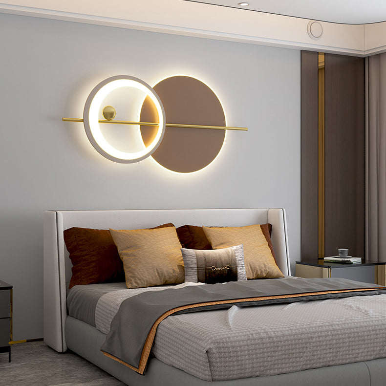 Moderne minimalistische runde Eisen Acryl LED Wandleuchte Lampe für Schlafzimmer 