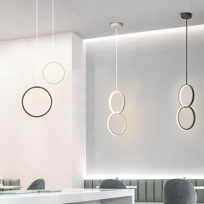 Moderne minimalistische runde Eisen-Acryl-LED-Kronleuchter für das Schlafzimmer 