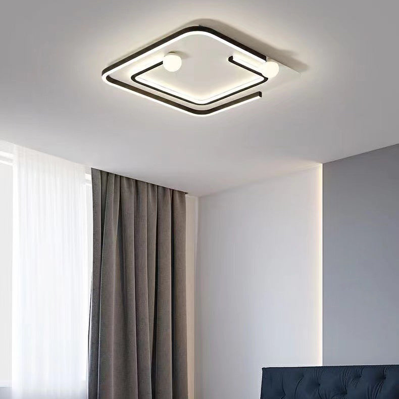 Moderne minimalistische Eisen Silica rechteckige quadratische runde LED Unterputz Deckenleuchte für Wohnzimmer 