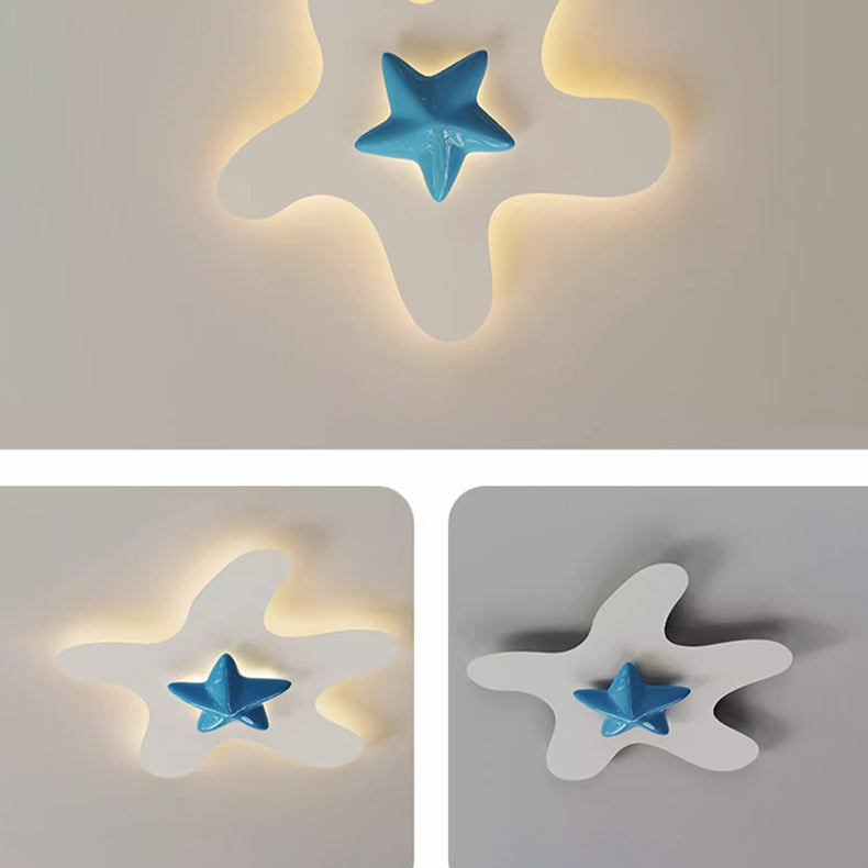Plafonnier LED en résine avec étoile en fer de simplicité moderne pour chambre à coucher 