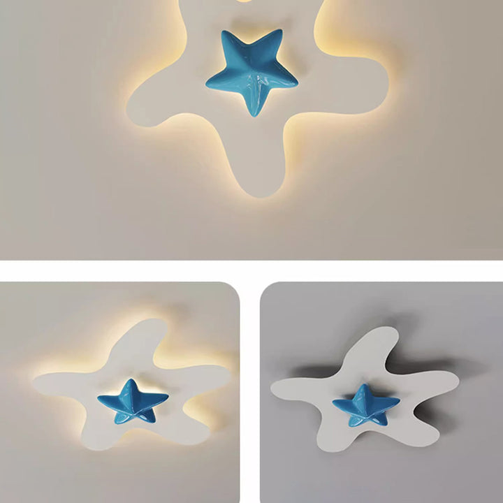 Plafonnier LED en résine avec étoile en fer de simplicité moderne pour chambre à coucher 