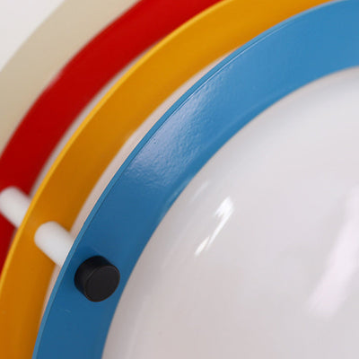 Moderne minimalistische bunte Eisen-Acryl-Disc Splicing LED Unterputz-Deckenleuchte für Schlafzimmer 