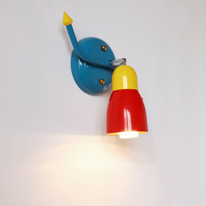 Aplique de pared con brazo oscilante de hierro creativo contemporáneo de 1 luz para dormitorio 
