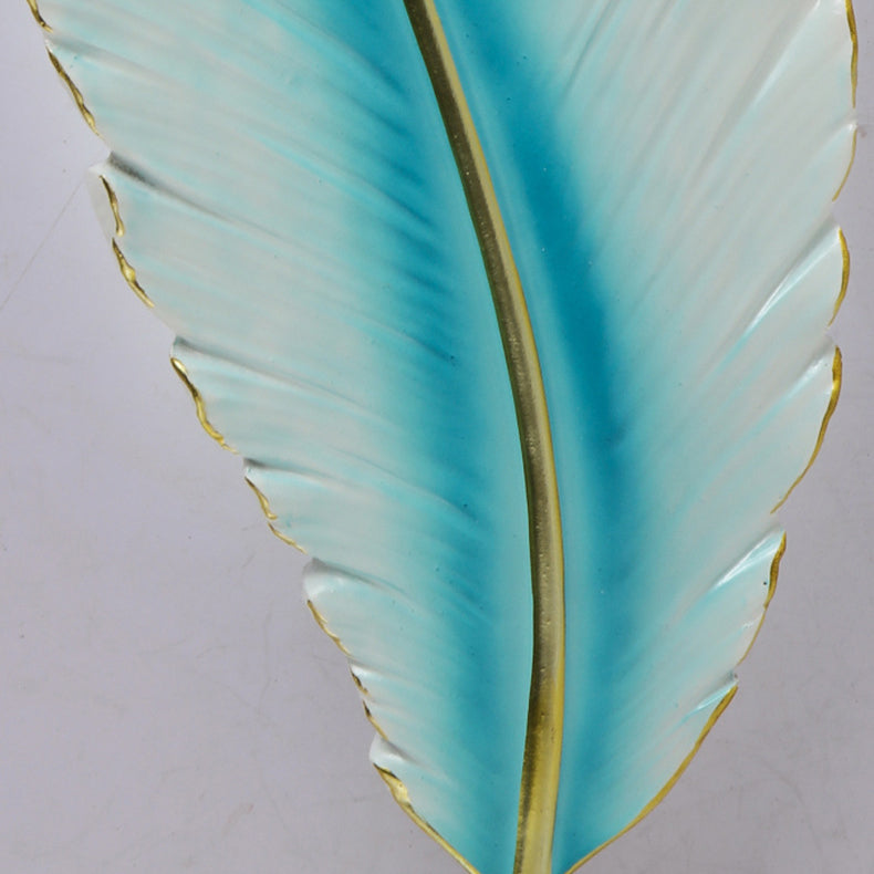Lámpara de pared impermeable LED de resina creativa contemporánea con imitación de pluma de pavo real para sala de estar 