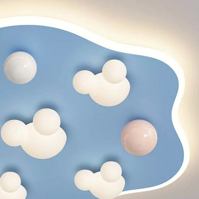 Plafonnier LED en résine acrylique fer avec ours de dessin animé minimaliste moderne pour chambre à coucher 