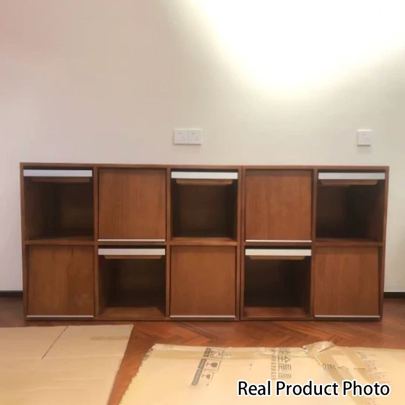 Traditional Vintage Rectangular Pine Wood Plywood Stainless Steel Storage Cabinet 4/6-Cabinet For Study