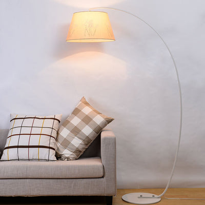 Modern Light Luxury Wrought Iron Curved Cylinder 1-Light Standing Floor Lamp