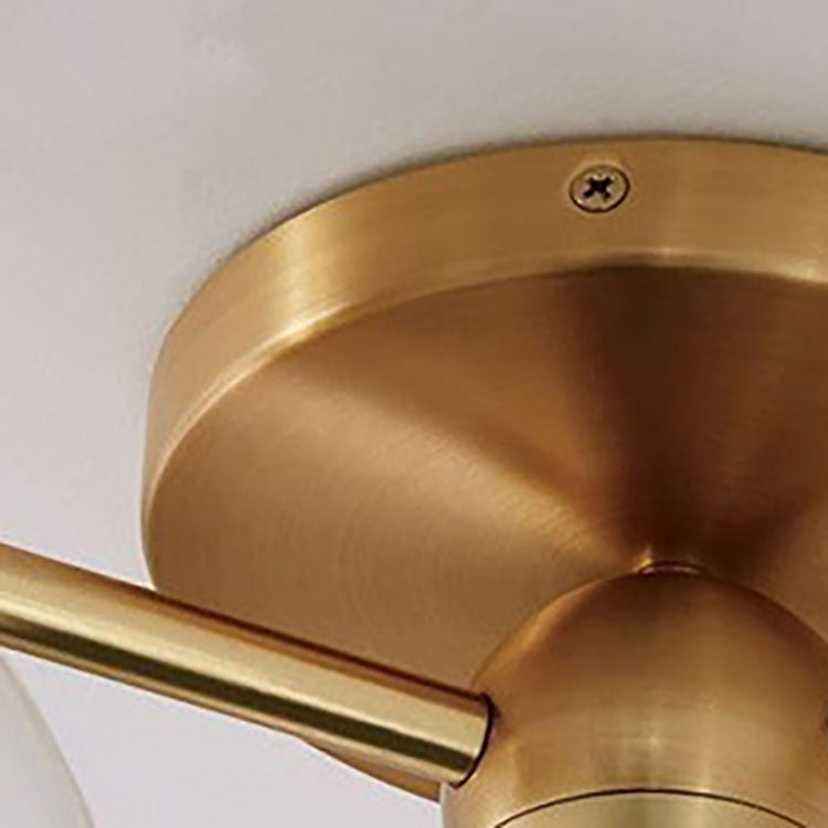 Zeitgenössische nordische Kugelzweig-Deckenleuchte aus Eisen und Kupferglas mit 3/6 Lichtern, halbbündige Deckenmontage für Wohnzimmer 