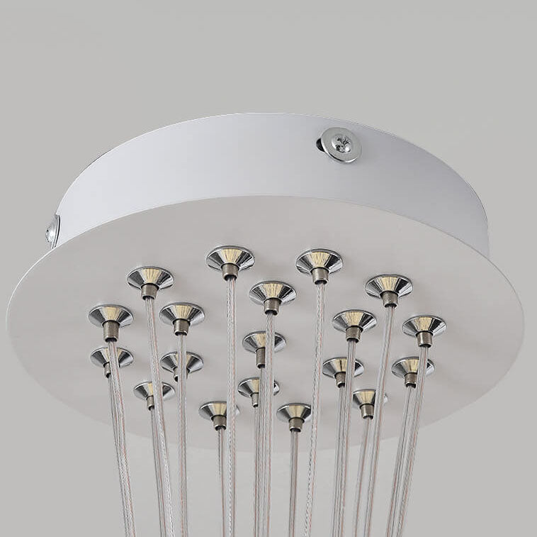 French Cream Magnolia Stamen PC Lampshade 7/13/19-Light Chandelier