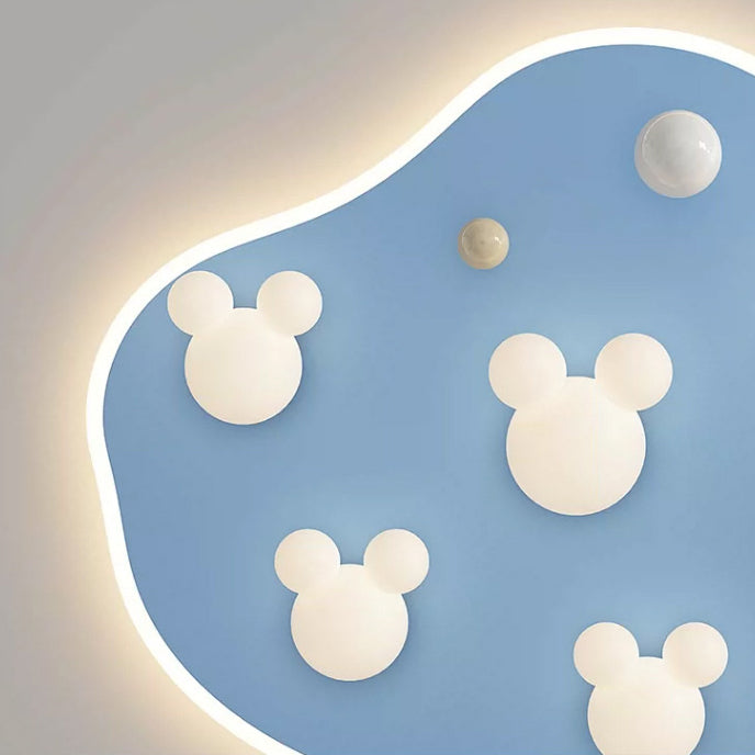Plafonnier LED en résine acrylique fer avec ours de dessin animé minimaliste moderne pour chambre à coucher 