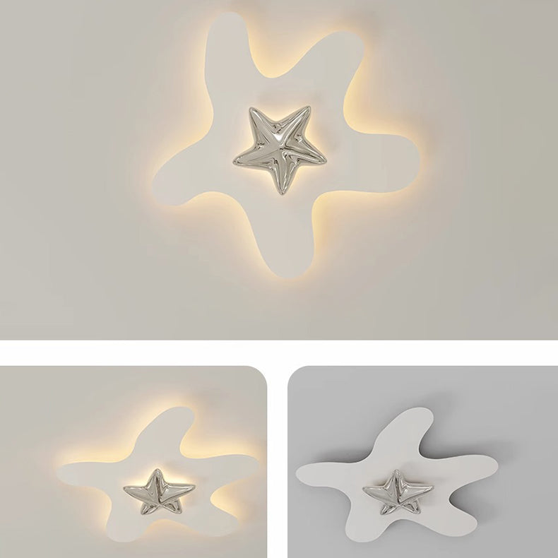 Plafonnier LED en résine avec étoile en fer de simplicité moderne pour chambre à coucher 