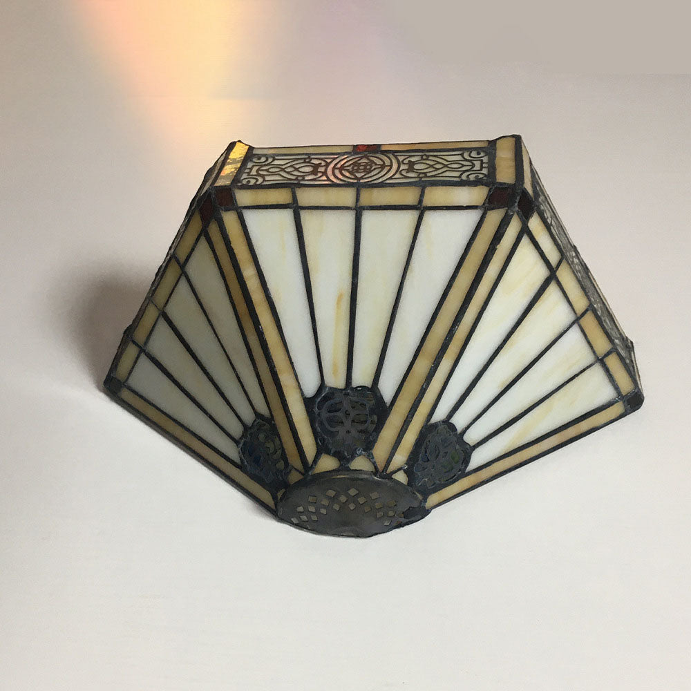 Applique Murale à 1 Lumière en Verre Alliage Tiffany Traditionnel avec Fleur Semi-circulaire et Libellule pour Couloir 