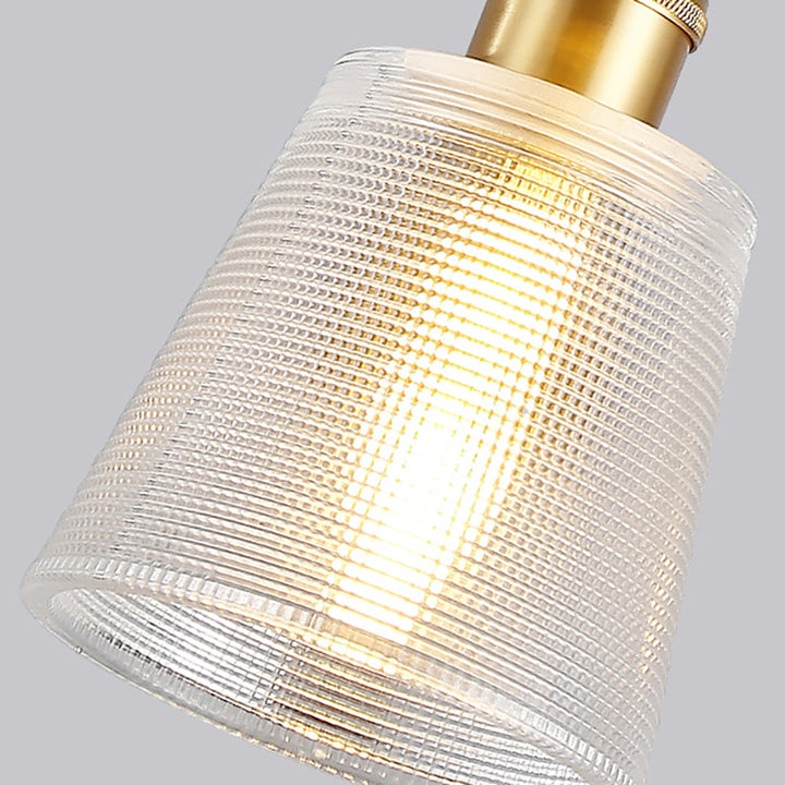 Lustre moderne minimaliste cylindrique trapézoïdal en laiton et verre 1/2/3 lumières pour salle à manger 