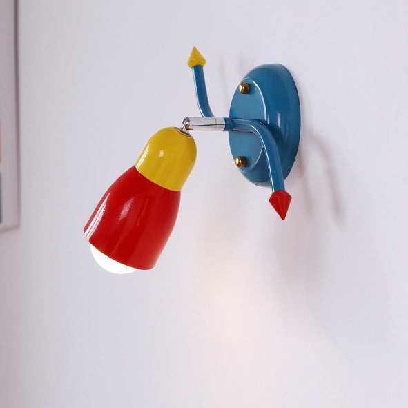 Aplique de pared con brazo oscilante de hierro creativo contemporáneo de 1 luz para dormitorio 