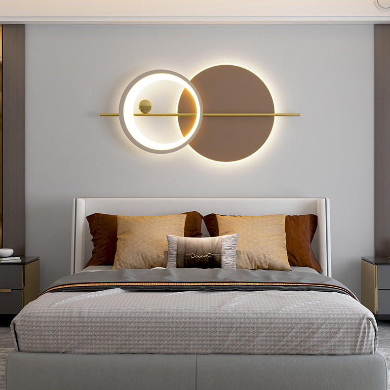 Moderne minimalistische runde Eisen Acryl LED Wandleuchte Lampe für Schlafzimmer 