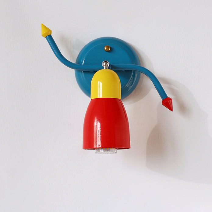 Aplique de pared con brazo oscilante de hierro creativo contemporáneo de 1 luz para dormitorio 
