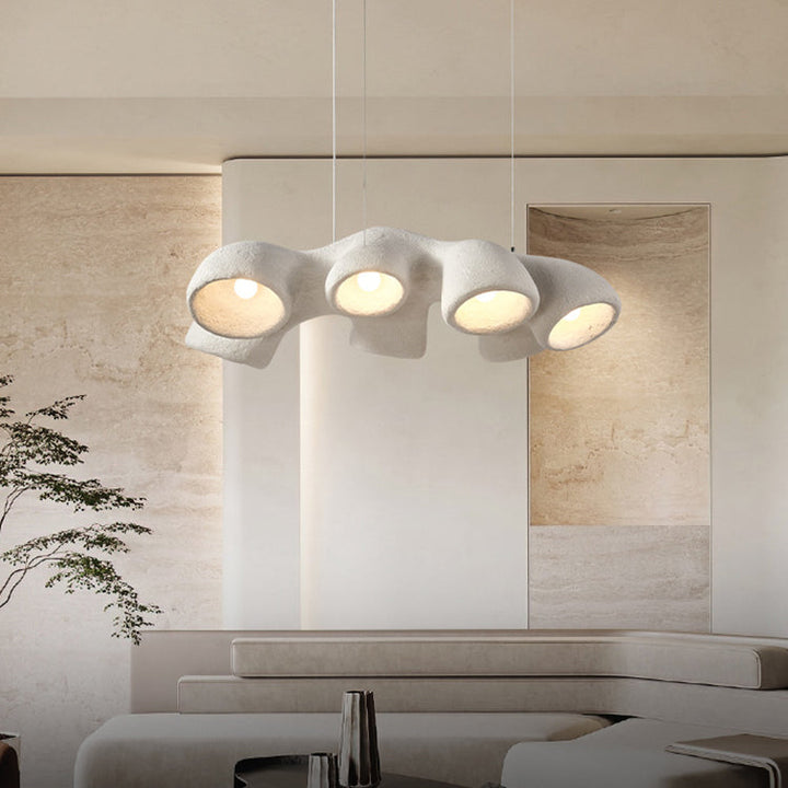 Lustre contemporain scandinave en polystyrène haute densité 3/7 lumières pour salon 