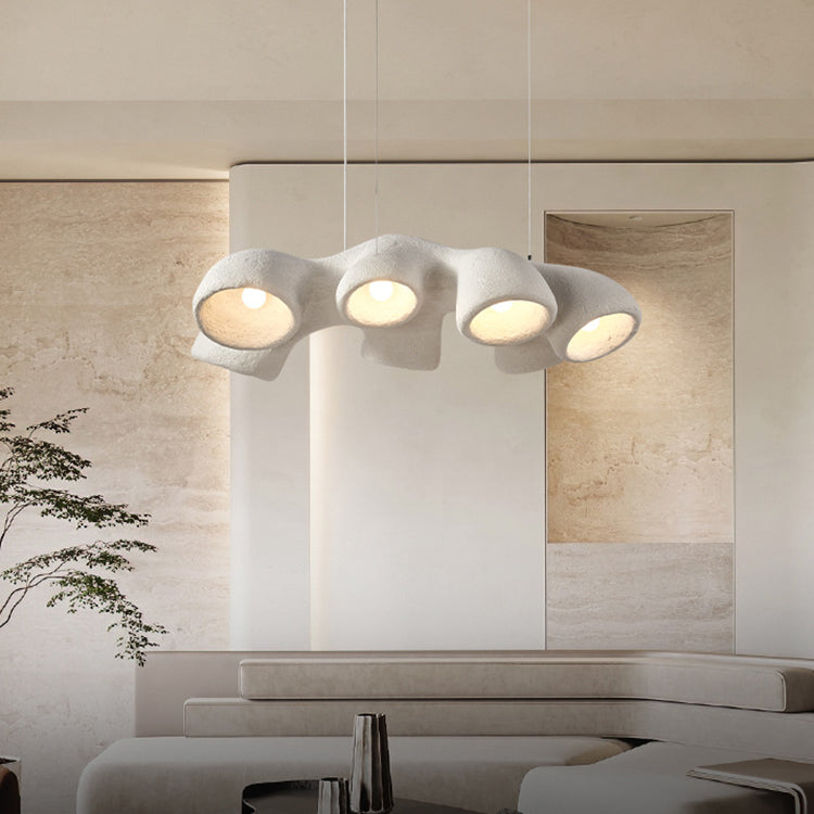 Contemporary Scandinavian Branch High Density Polystyrene 3/7 Light Chandelier For Living Room