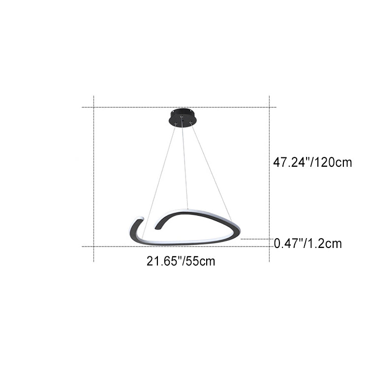 Moderne minimalistische Eisen Silica Runde Streifen LED Kronleuchter für Esszimmer 
