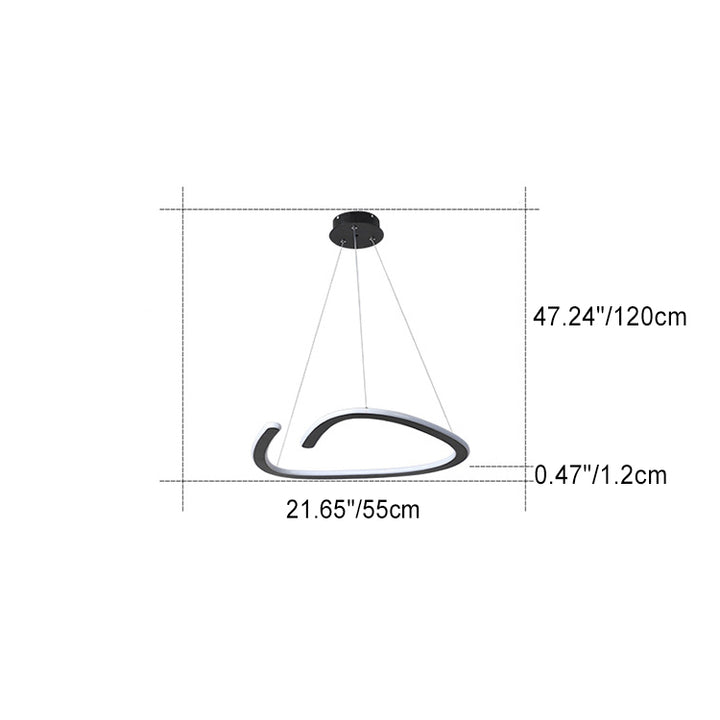 Moderne minimalistische Eisen Silica Runde Streifen LED Kronleuchter für Esszimmer 