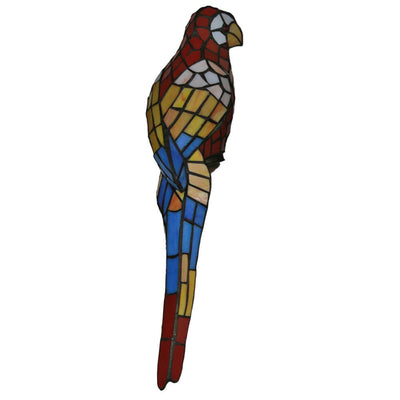 Tiffany Pastoral Double-Headed Parrot Stained Glass 2-Light Wall Sconce Lamp