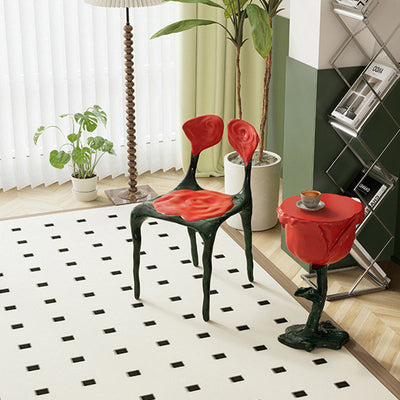 Moderner Art Deco Rose Square FRP Composite Esszimmerstuhl Rückenlehne ohne Armlehnen für Esszimmer 