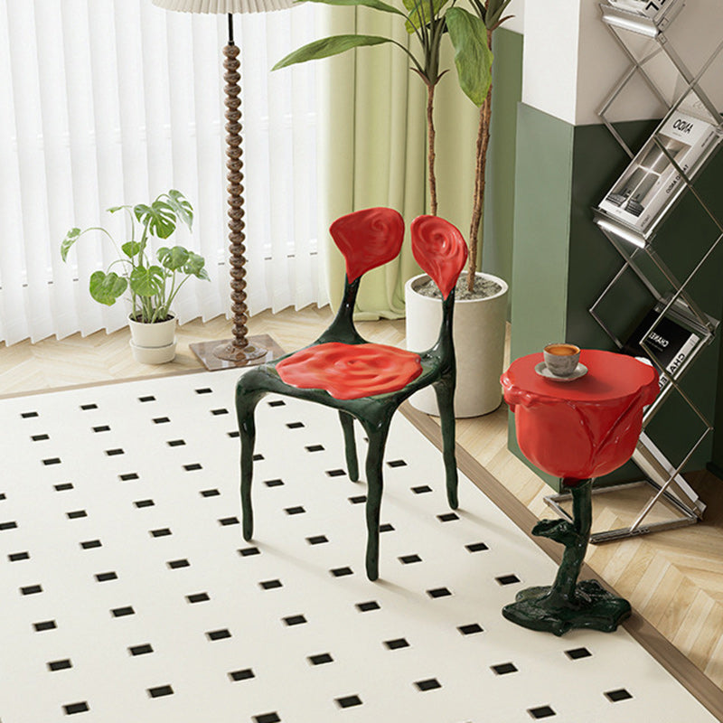 Moderner Art Deco Rose Square FRP Composite Esszimmerstuhl Rückenlehne ohne Armlehnen für Esszimmer 