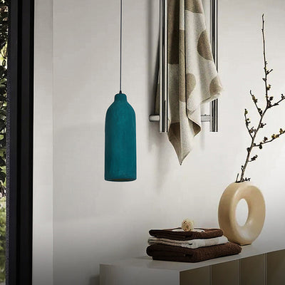 Contemporary Scandinavian Polystyrene Bottle 1-Light Pendant Light For Dining Room