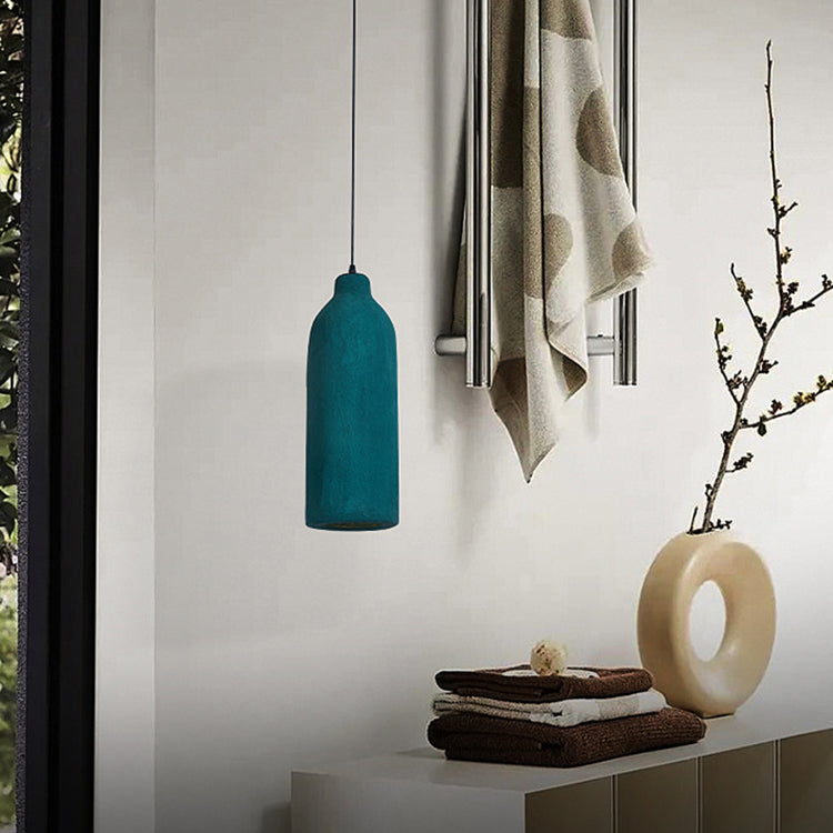 Contemporary Scandinavian Polystyrene Bottle 1-Light Pendant Light For Dining Room